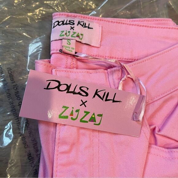 NWT Zig zag flower power groovy trippy mom jeans Sz S - Picture 8 of 9